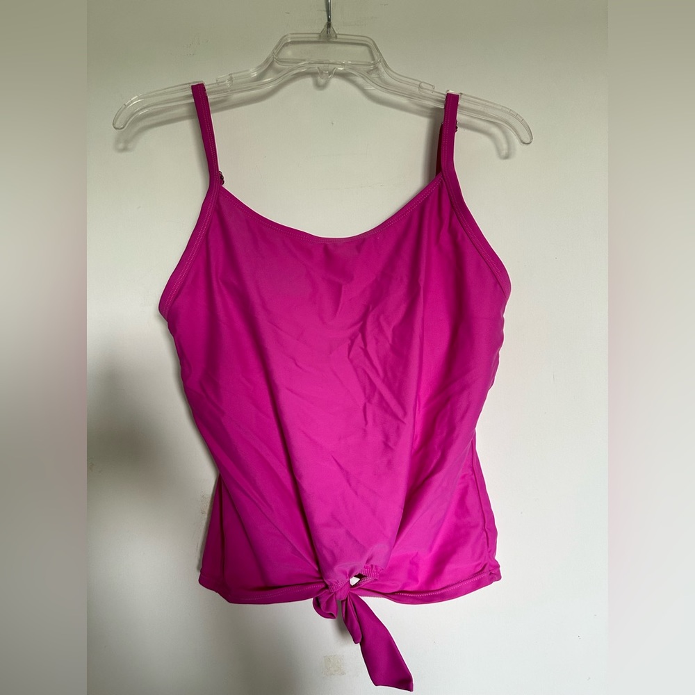 Pulse Boutique Pink Front Knot Swim Tankini Top
